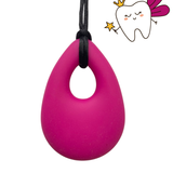Bijtketting - druppel roze