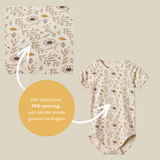 BANA SS Bodysuit - korte mouwen romper crème met bloemen