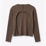Rolstoel T-Shirt lange mouwen - Bruin