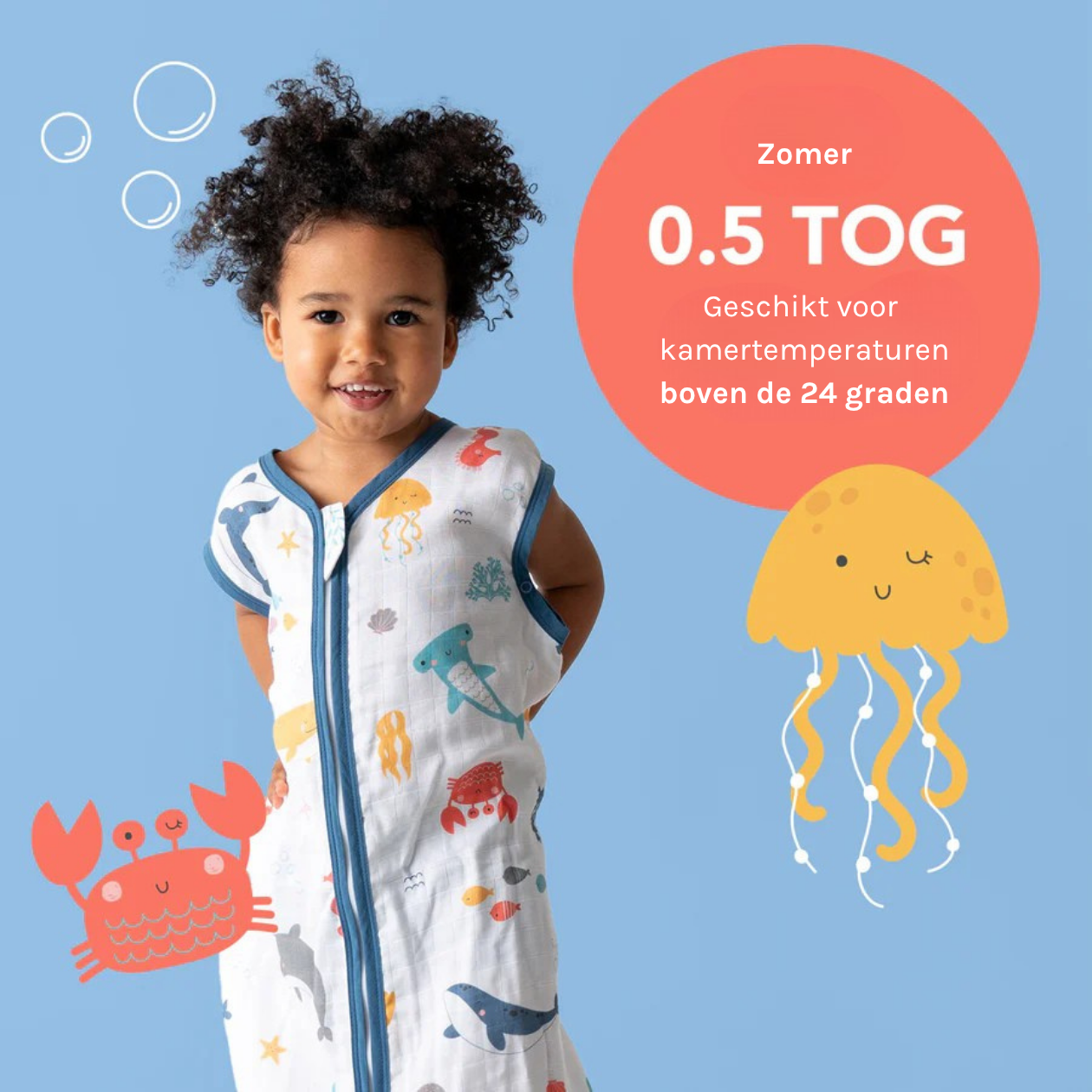 Slaapzak Zee Dieren | Katoen | TOG 0,5