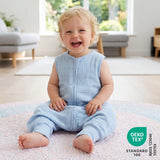 Slaapzak IJsblauw | Bamboe Mousseline met voeten | TOG 0,5